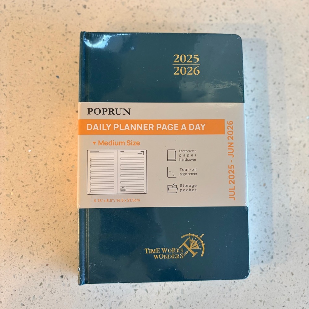 New Leather Daily Planner 2025-2026